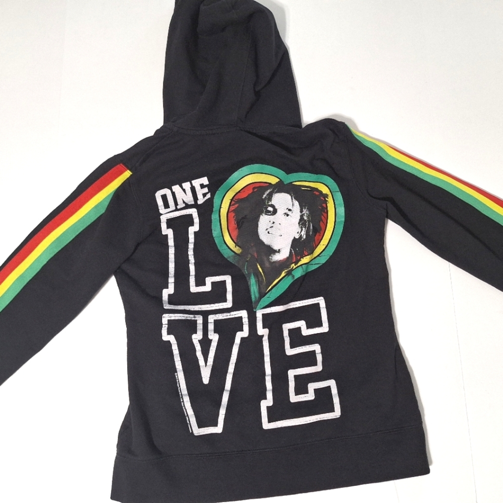 Bob Marley Black "One Love" Hoodie Jacket